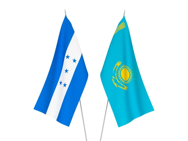 哈萨克斯坦和洪都拉斯国旗 — 图库照片