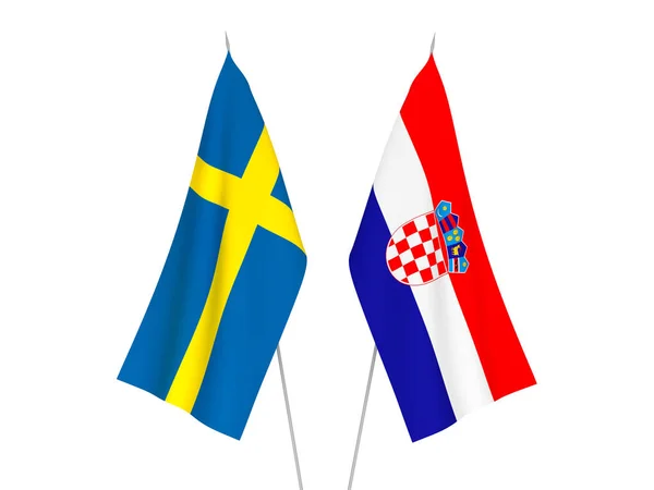 Хорватія і Швеція прапори — стокове фото
