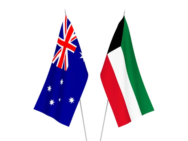 Australia and Kuwait flags — 图库照片