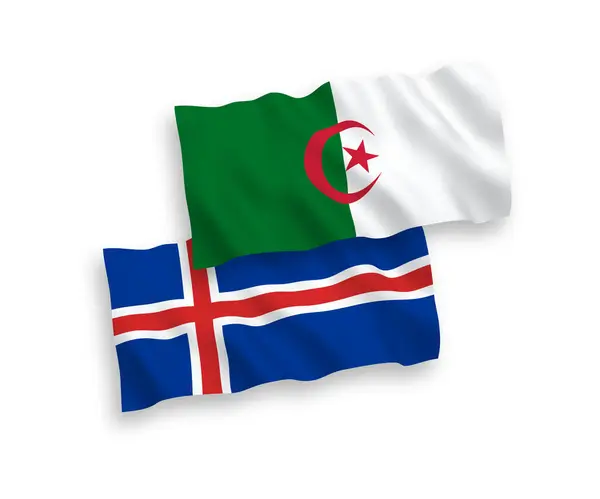 Flags of Iceland and Algeria on a white background — Stock Vector