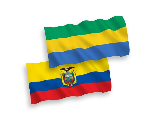 Flags of Gabon and Ecuador on a white background — Stock Vector