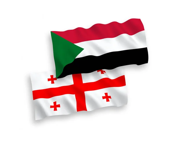 Národní Vektorové Vlnové Vlajky Súdánu Gruzie Izolované Bílém Pozadí Podíl — Stockový vektor