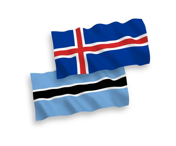 보츠와 아이슬란드의 국기들은 바탕에 게양되었다 — 스톡 벡터