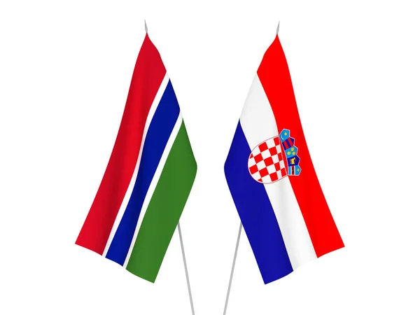 Banderas de Croacia y la República de Gambia — Foto de Stock