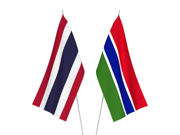 Σημαίες Ταϊλάνδης και Δημοκρατίας της Γκάμπια — Φωτογραφία Αρχείου