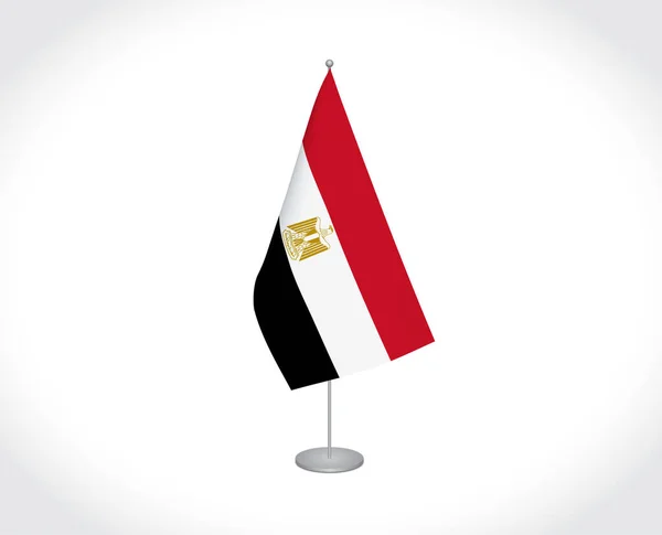 Bandeira Vetorial Tecido Nacional Egito Isolado Fundo Branco — Vetor de Stock