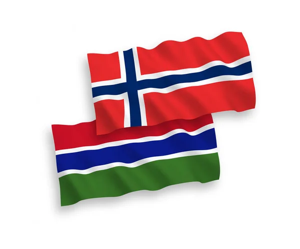 Σημαίες Εθνικών Διανυσματικών Κυμάτων Υφάσματος Της Νορβηγίας Και Της Δημοκρατίας — Διανυσματικό Αρχείο