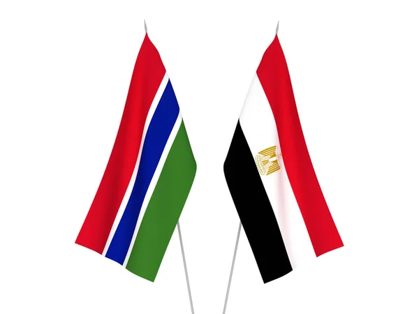 Bandiere Egitto e Repubblica del Gambia — Foto Stock
