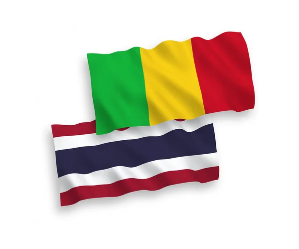 Прапори Малі та Таїланду на білому тлі — стоковий вектор