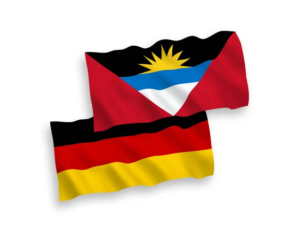 Banderas Nacionales Ondas Vectoriales Alemania Antigua Barbuda Aisladas Sobre Fondo — Vector de stock