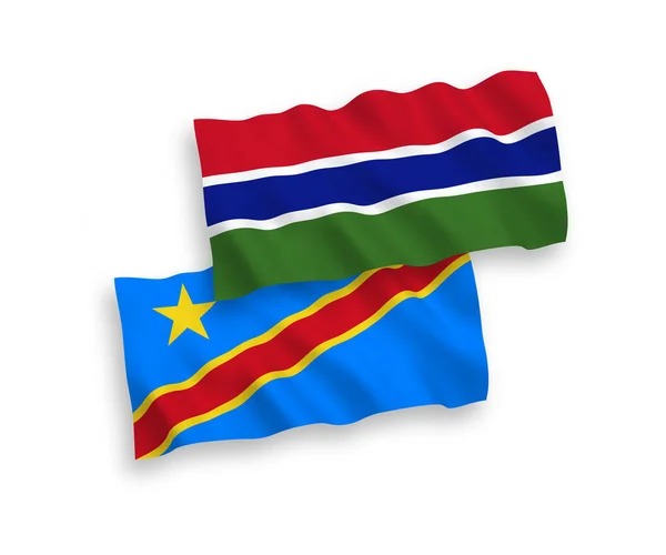 Banderas Nacionales Ondas Vectoriales República Gambia República Democrática Del Congo — Vector de stock