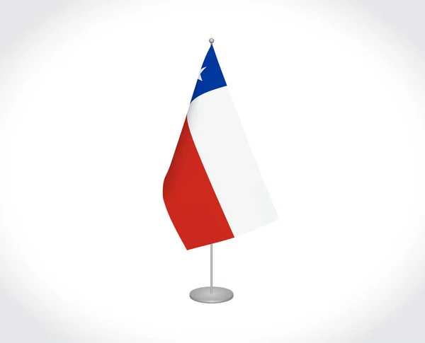 Národní Tkanina Vektorová Vlajka Chile Izolované Bílém Pozadí — Stockový vektor