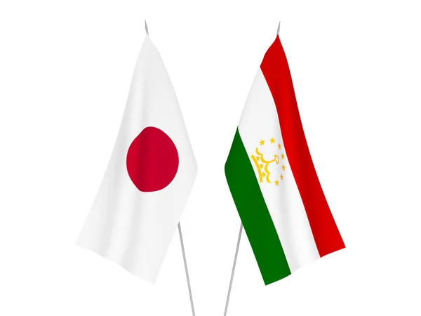 일본과 타지키스탄의 국기는 바탕에 독립되어 있었다 렌더링 — 스톡 사진