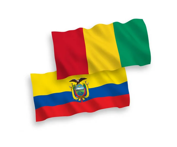 Национальные Векторные Волновые Флаги Гвинеи Эквадора Выделены Белом Фоне Соотношение — стоковый вектор