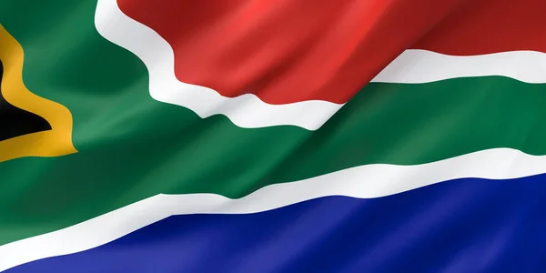 Die Nationalflagge Der Republik Südafrika Weht Wind Darstellung — Stockfoto