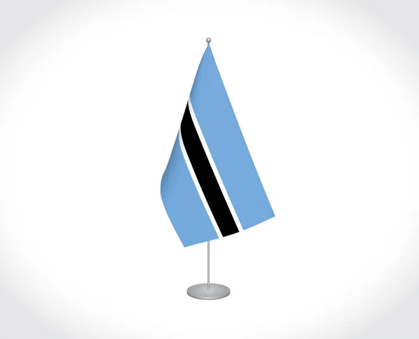 Bandeira Nacional Vetor Tecido Botsuana Isolada Fundo Branco — Vetor de Stock