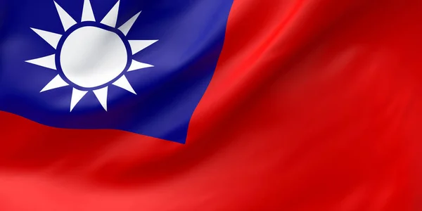 Nationale Stof Golf Close Vlag Van Taiwan Zwaaien Wind Weergave — Stockfoto