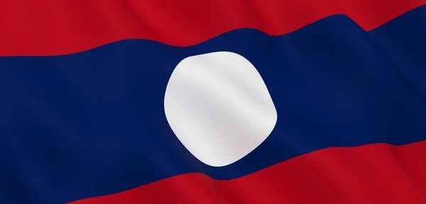 Bandiera Nazionale Del Laos Che Sventola Nel Vento Illustrazione Rendering — Foto Stock