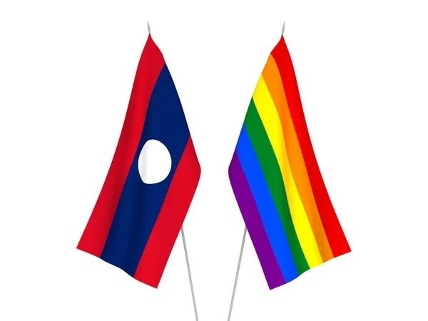 Beyaz Arka Planda Izole Edilmiş Laos Gökkuşağı Eşcinsellik Gururunun Ulusal — Stok fotoğraf