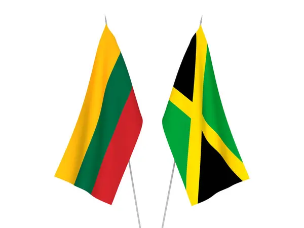 Белом Фоне Выделены Национальные Флаги Литвы Ямайки Трехмерная Иллюстрация — стоковое фото