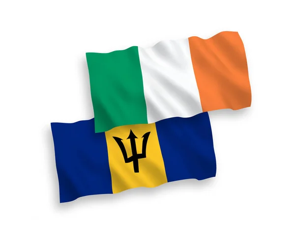 Drapeaux de l'Irlande et de la Barbade sur fond blanc — Image vectorielle