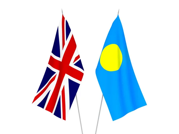 Bandeiras da Grã-Bretanha e Palau — Fotografia de Stock