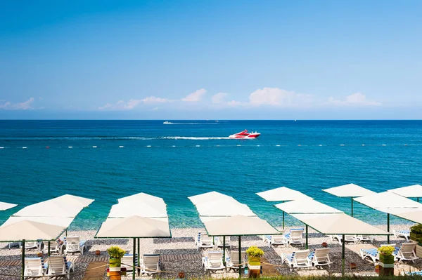 Beautiful Beach Blue Sea Kemer Turkey Travel Vacation — Stock Photo, Image