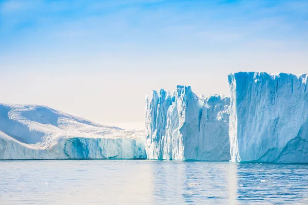 Grandes Icebergs Azules Ilulissat Icefjord Oeste Groenlandia — Foto de Stock