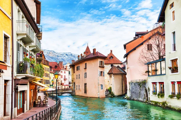 Old Town Medieval Buildings Canal Annecy France — Stock Photo, Image