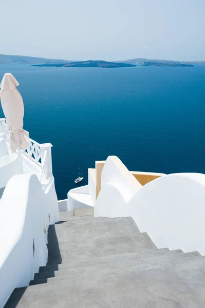 White Architecture Santorini Island Greece Beautiful Summer Landscape Sea View — Stock Photo, Image