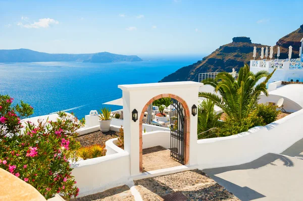 White Architecture Santorini Island Greece Beautiful Summer Landscape Sea View — Stock Photo, Image