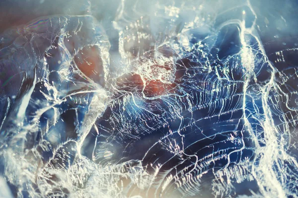 冰在冰冻的湖面上 宏观图像 景深浅 抽象自然背景 — 图库照片