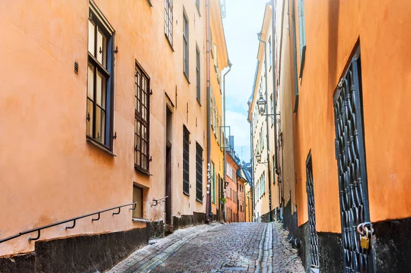 Beautiful Street Colorful Buildings Old Town Stockholm Sweden — Stock Photo, Image