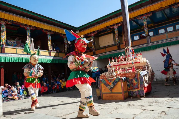 Tengboche Nepal Ekim 2018 Rahipler Dini Maskeli Buddhistic Dans Tengboche — Stok fotoğraf