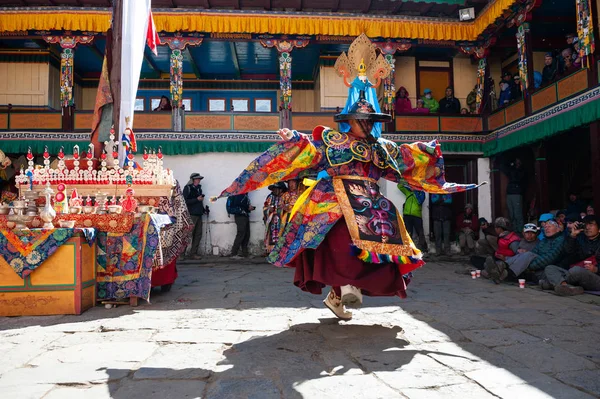 Tengboche Nepal Ekim 2018 Rahipler Dini Maskeli Buddhistic Dans Tengboche — Stok fotoğraf