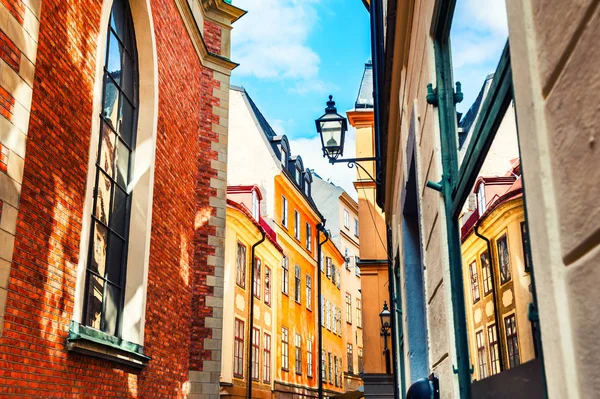 Улица Мбаппе Красивыми Зданиями Старом Городе Стокгольм Швеция — стоковое фото