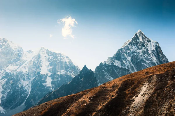 Widok Mount Cholatse Himalajach Nepal Trek Everest Base Camp Park — Zdjęcie stockowe