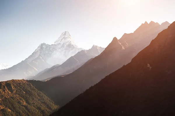 Vista Del Monte Ama Dablam Amanecer Himalaya Nepal Caminata Campamento —  Fotos de Stock