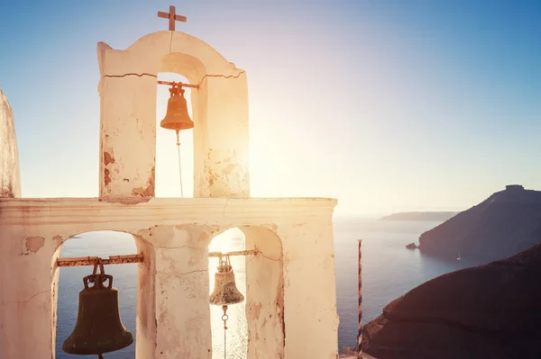 Стара Церква Заході Сонця Острові Санторіні Греція — стокове фото