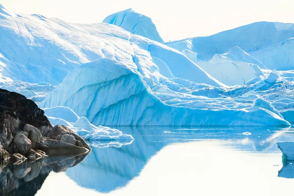 Grandes Icebergs Ilulissat Icefjord Oeste Groenlandia — Foto de Stock