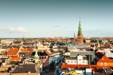 Kopenhag, Danimarka 'nın Panoramik Görünümü