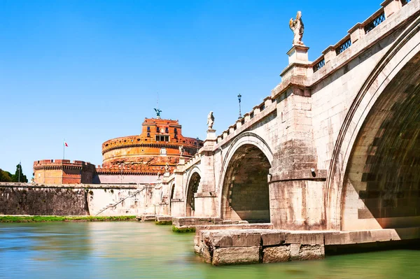 Castello Sant Angelo Ponte Roma Italia Paesaggio Estivo — Foto Stock