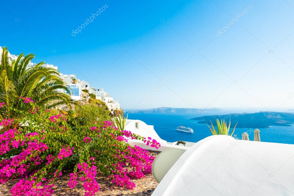 White architecture on Santorini island, Greece