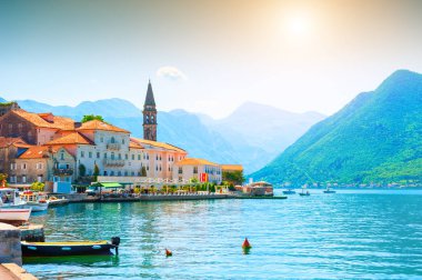 Perast kasabada kotor Körfezi, Karadağ. 