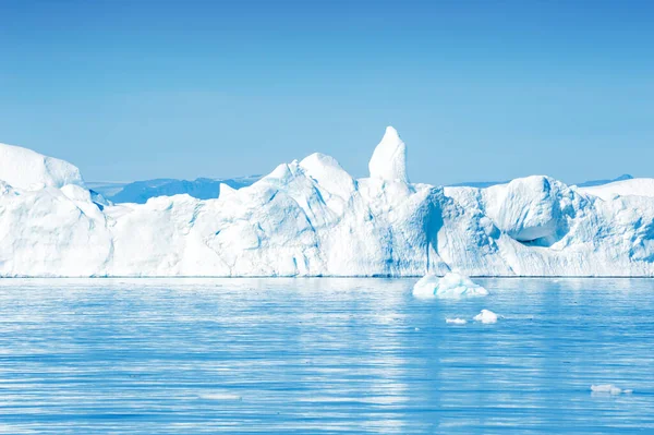 Grands Icebergs Bleus Dans Fjord Ilulissat Ouest Groenland Océan Atlantique — Photo