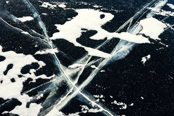 Gelo Neve Lago Congelado Inverno Natureza Fundo — Fotografia de Stock