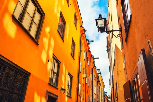 Stockholm Sveç Eski Kasabasında Renkli Bir Mimari Meşhur Seyahat Yeri — Stok fotoğraf
