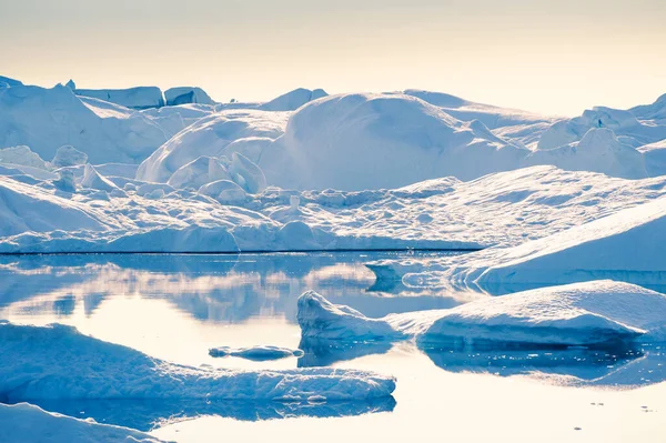 Grandes Icebergs Azules Ilulissat Icefjord Oeste Groenlandia — Foto de Stock