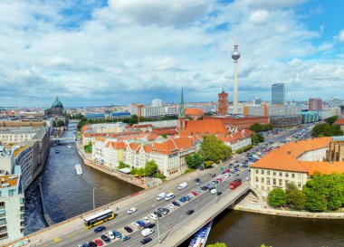Berlin - 21 Ağustos 2017: Berlin Hava cityscape bakış