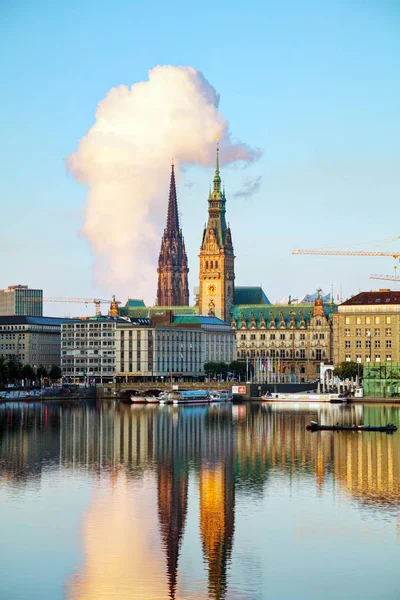 Stadsbilden Hamburg Tyskland Morgon — Stockfoto